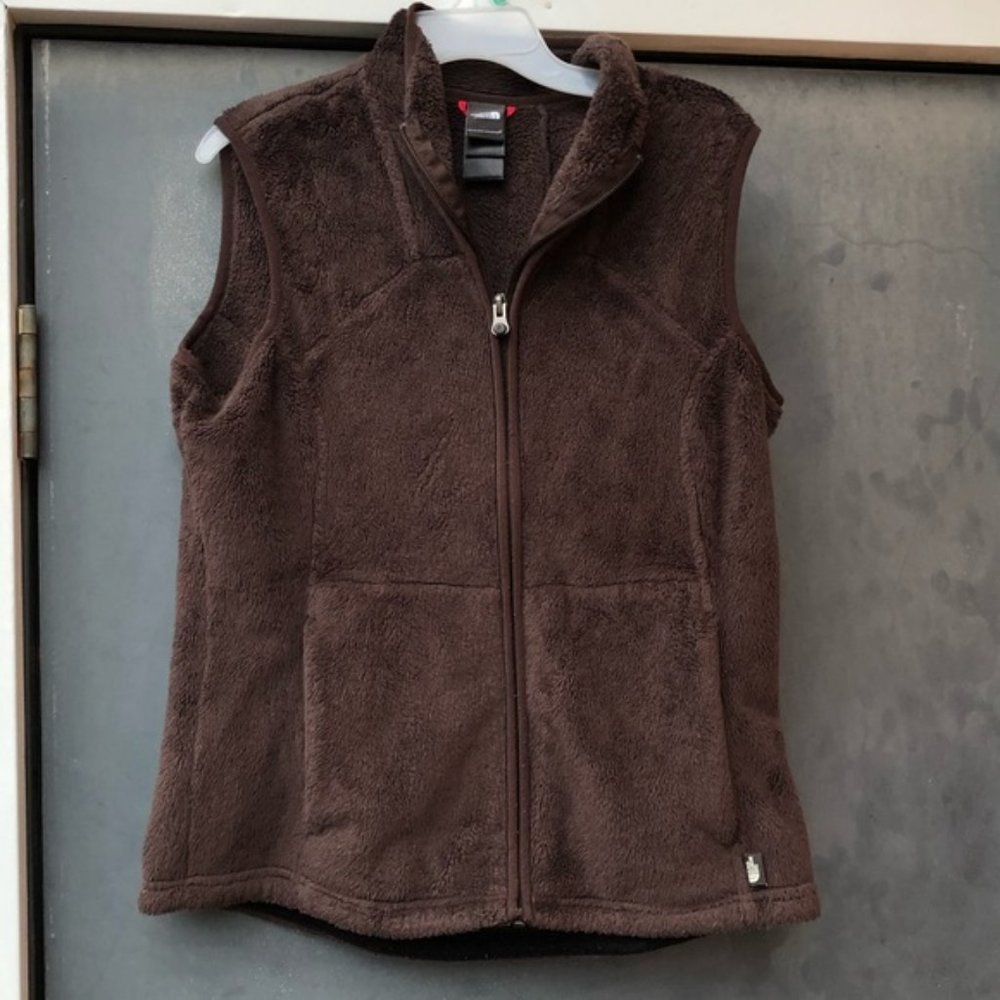 The North Face vest fuzzy brown vest size women's medium